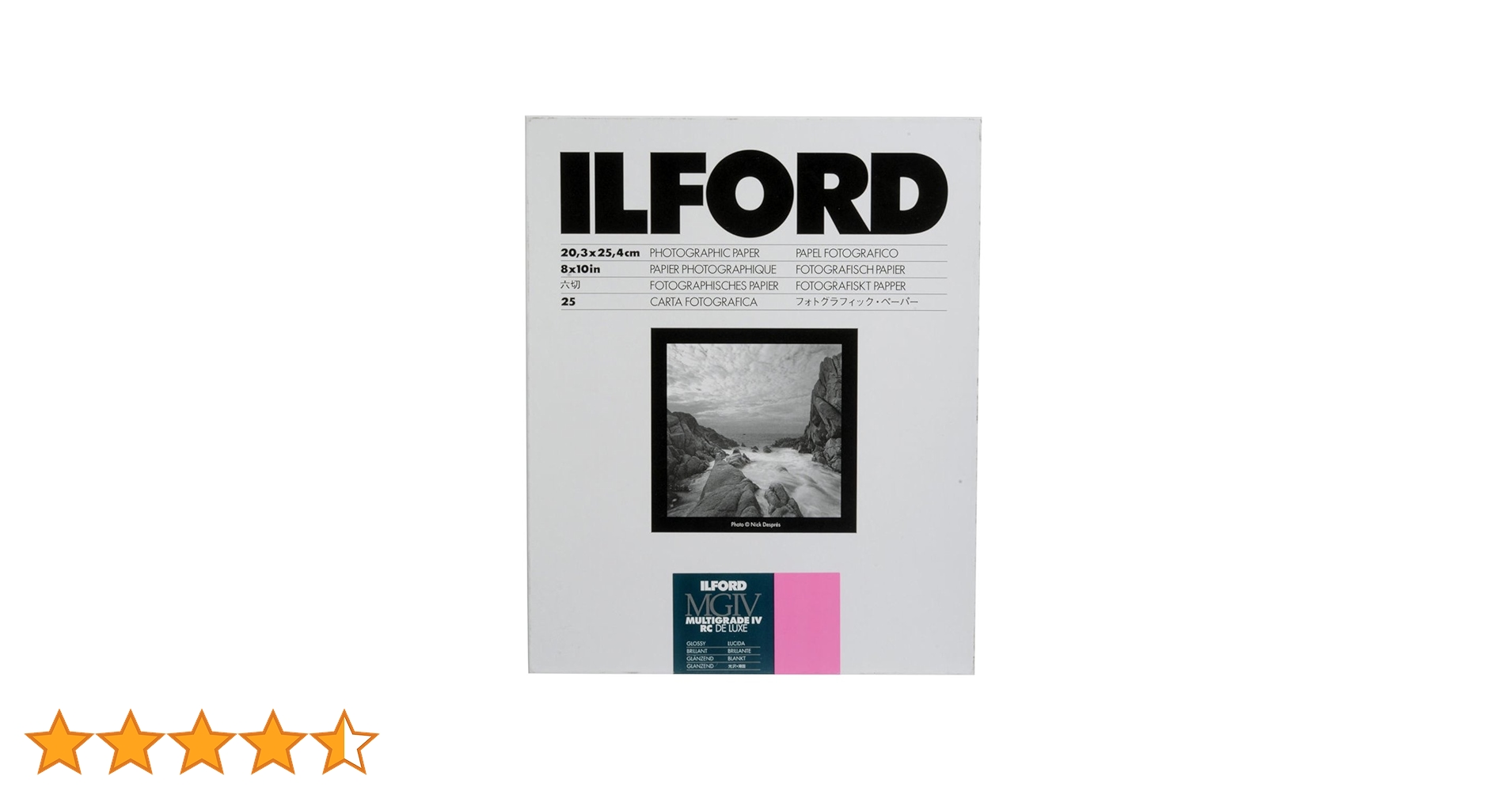 ILFORD 印画紙 8×10 六切 光沢 25枚入 【新品未使用】 Amazon | ILFORD 白黒印画紙 MGIV RC 25M 8x10 六切 100枚